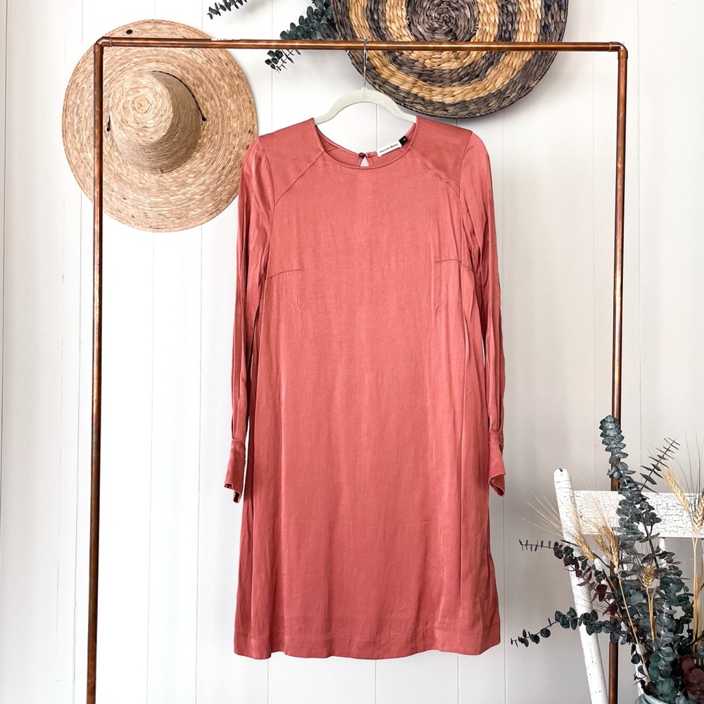 Satiny Long Sleeve Smock